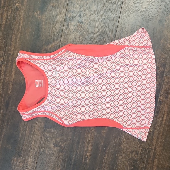 NIKE fit dry geometric tank S hexagon print athletic top with built in shelf bra - Picture 8 of 8